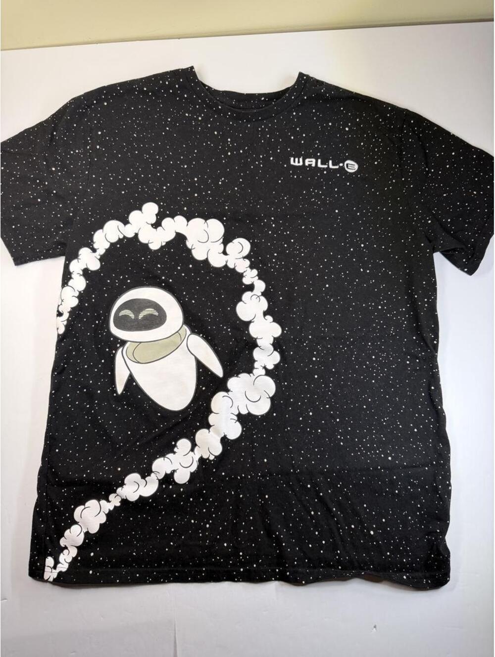 Disney Pixar WALL-E EVE Space Heart Speckled Black T-Shirt Large